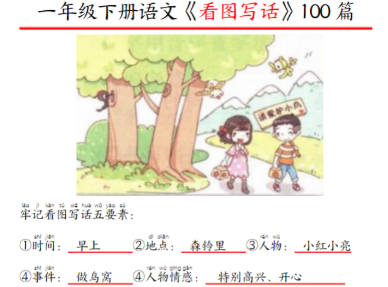 一年级下册精编版看图写话100篇——拼音版.pdf