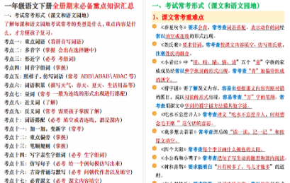 【24页高清完整版】期末复习重点知识汇总一下语文