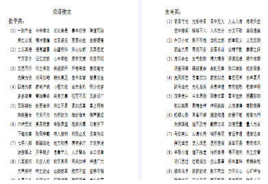 成语接龙知识资料【高清直接可打印】
