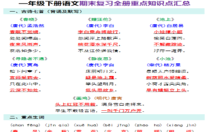 【期末三轮复习法闯关表】一下语文.pdf