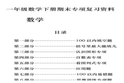 一下数学期末八大专项复习.pdf