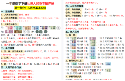 【2026春19页完整版】一年级数学下册认识人民币专题详解.pdf